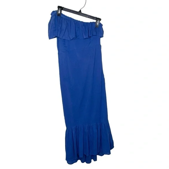 Rue Stiic Westcott One Shoulder Midi Dress Dazzling Blue - Picture 14 of 16